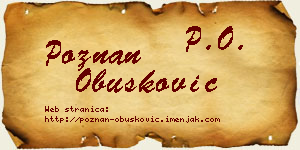 Poznan Obušković vizit kartica